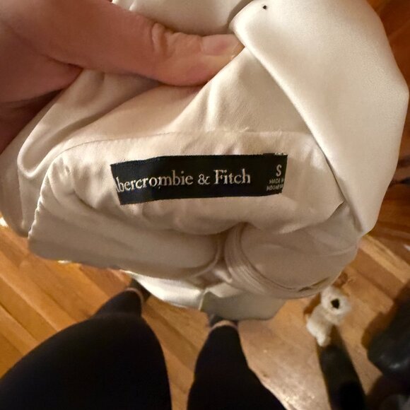 Abercrombie & Fitch Plunge Cowl Back Maxi Dress (White) - Picture 9 of 9